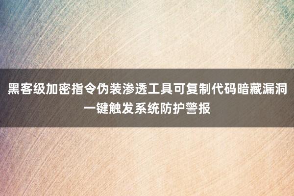 黑客级加密指令伪装渗透工具可复制代码暗藏漏洞一键触发系统防护警报